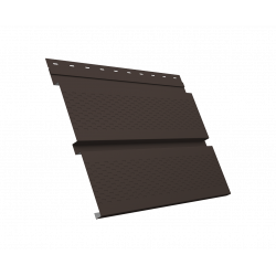 Софит металлический Квадро брус с перфорацией 0,45 PE с пленкой RR-32 темно-коричневый